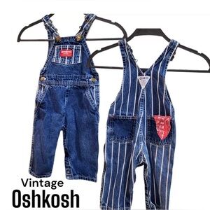 Vintage OSHKOSH B’GOSH
4T Vestbak Striped Bandana Pocket Overalls USA, cotton
